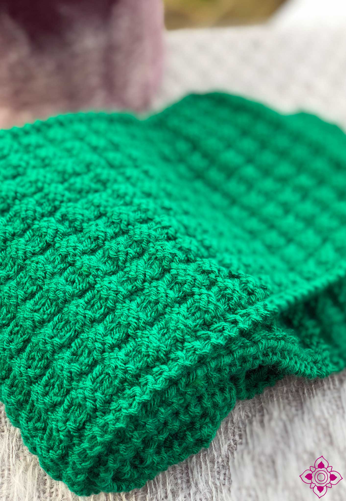 Athena Hand-Knitted Emerald Green Scarf